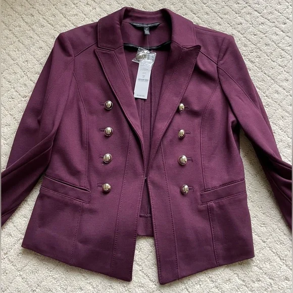 WHBM White House Black Market Cabernet Sid Military Style Ponte
Jacket - Picture 4 of 8